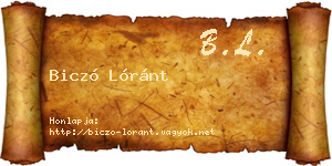 Biczó Lóránt névjegykártya